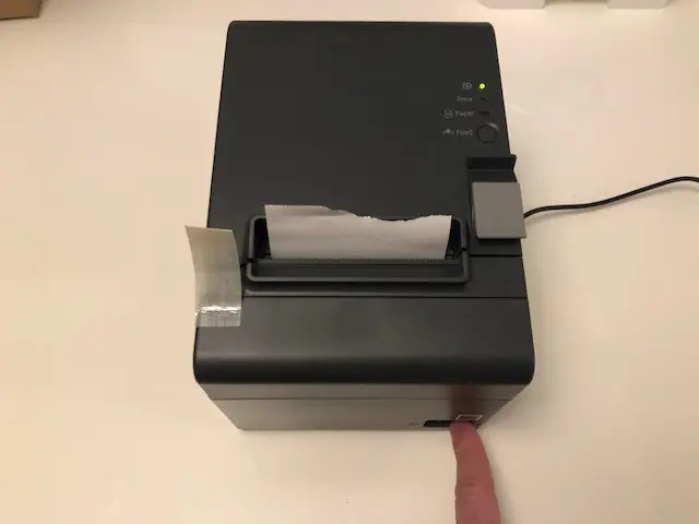 mettre l'imprimante ticket sous tension