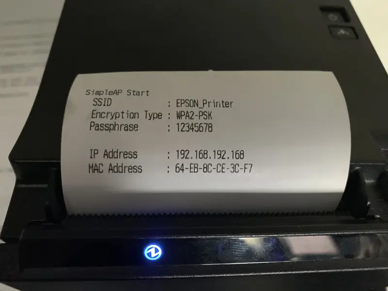 Ticket de configuration par défaut de l'imprimante